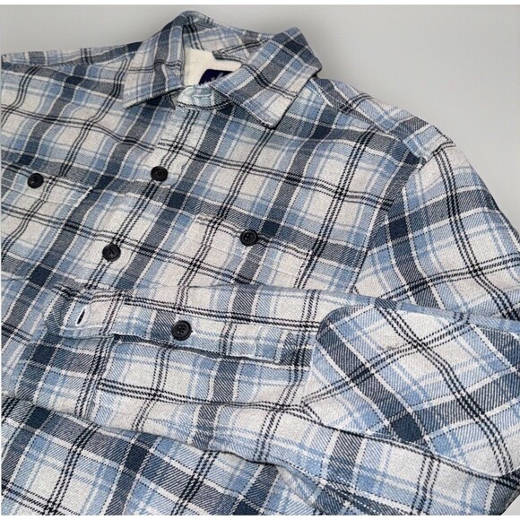JOHNNIE-O Men’s MED Wake Plaid Shacket Flannel Sherpa Lined Button Up Jacket - Picture 1 of 13